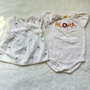 Gymboree Baby Summer Cherry Top & Aloha Onesie Bundle Size‎ 6-12months EUC